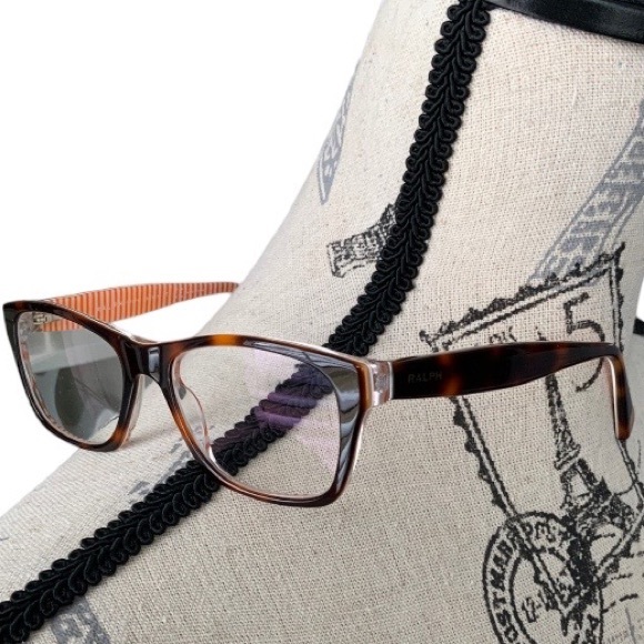 RALPH LAUREN 7046 1005 Rectangle Havana Brown Tortoise Eyeglasses LIKE NEW - Picture 2 of 15